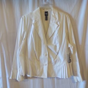 NEW  W Antique White Button Down Business Look Shirt Size 24w